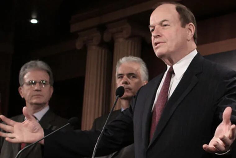 Alabama Republican Sen. Richard C. Shelby speaks to reporters on his opposition to the auto rescue plan. The White House has struggled to win over its own party.