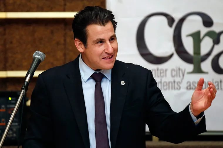 State Sen.Larry Farnese talks during a town hall meeting on Thursday, May 12, 2016.