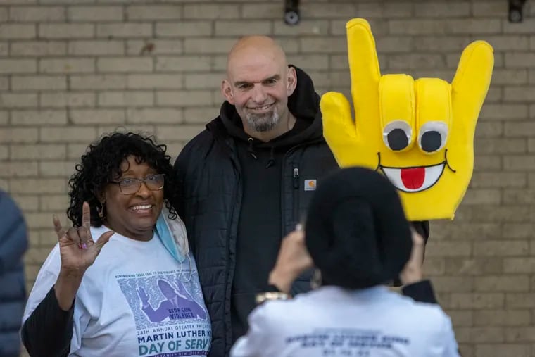 U.S. Sen. John Fetterman, pictured here at Girard College in January, will return to the Senate on April 17.