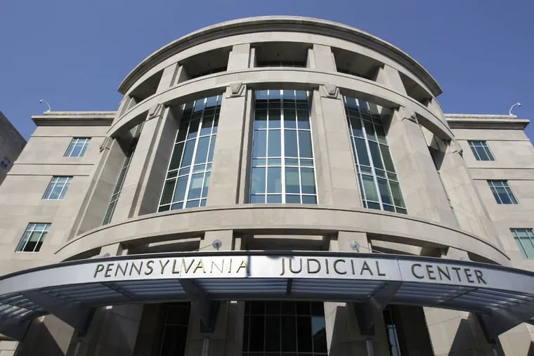 In this photo taken Monday, July 27, 2009, the Pennsylvania Judicial Center is seen at the Capitol complex in Harrisburg, Pa.