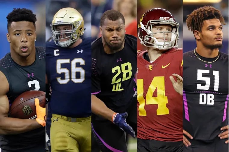 Penn State’s Saquon Barkley, Notre Dame’s Quenton Nelson, NC State’s Bradley Chubb, Southern Cal’s Sam Darnold and Alabama’s Minkah Fitzpatrick are in Paul Domowitch’s top-five draft prospects.