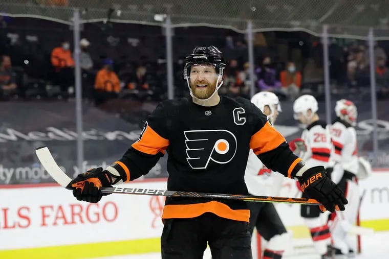 Flyers left winger/center Claude Giroux and his teammates will be trying to rebound from a 25-23-8 season in which they finished sixth in the eight-team East.