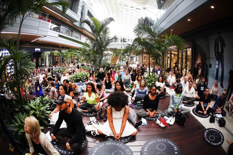 More than 1,500 people attended 'A Mindful Miami,' a group meditation celebrating Earth Day in Miami in 2017.