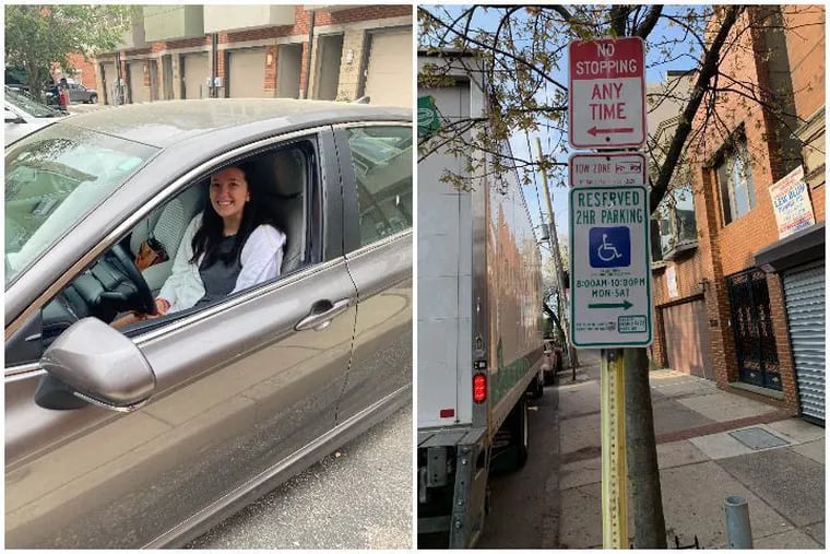 Liz Miner's Toyota Camry was ticketed and towed in April by the Philadelphia Parking Authority because she was parked in a space reserved for drivers with disabilities. But those signs weren't there when she parked.