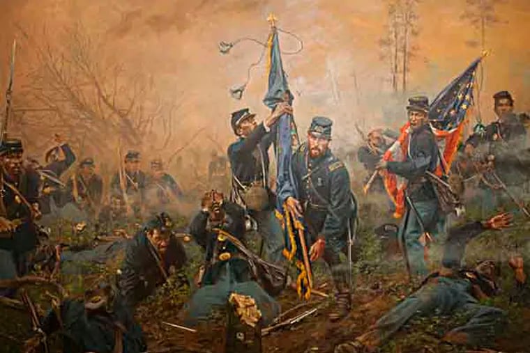 The Union League will soon unveil a painting of U.S. Colored Troops – trained in Philadelphia at Camp William Penn and shown in combat during the war.  The painting highlights the role of African Americans in the Gettysburg battle. (ANDREW RENNEISEN/Staff Photographer)