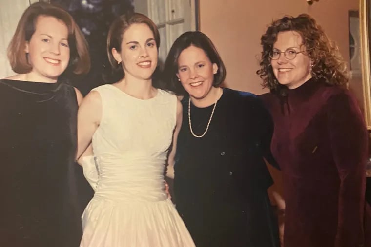 Ms. Knapp (right) stands with her sisters, from left, Nancy, Rebecca, and Susan.
