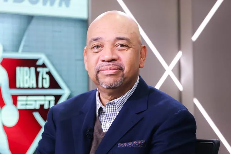 ESPN's Michael Wilbon on the set of the network's revamped 'NBA Countdown' pregame show.
