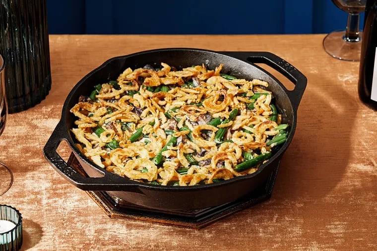 French's Green Bean Casserole With From-Scratch Mushroom Sauce. MUST CREDIT: Photo by Tom McCorkle for The Washington Post.
