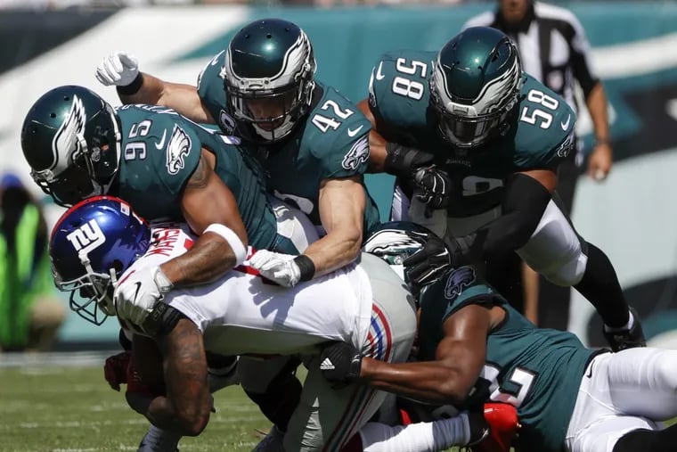 Philadelphia Eagles linebacker Mychal Kendricks says working on breathing and mindfulness has helped lead to his improved play this season/