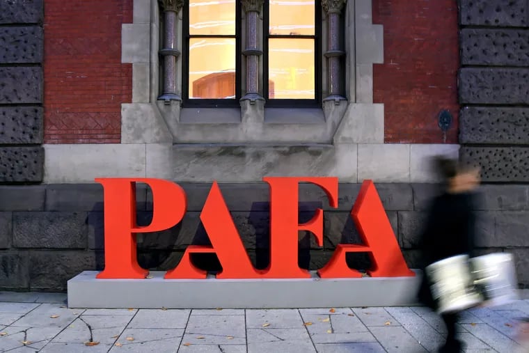 Sign for the Pennsylvania Academy of the Fine Arts (PAFA) at 118 N Broad Street photographed Nov. 24, 2019.