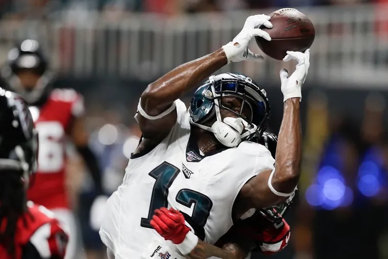 Eagles wide receiver Nelson Agholor caught eight passes Sunday night against the Falcons ... and dropped one that could have won the game.