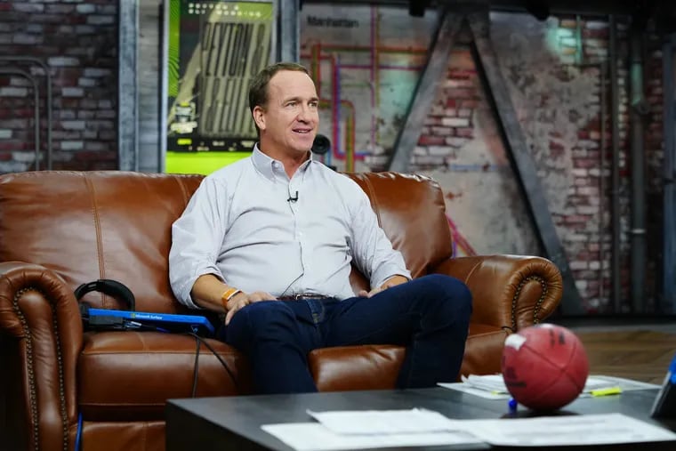 Peyton Manning and his brother Eli won't be doing their "Monday Night Football" alternate telecast for Bears-Steelers on Nov. 8.