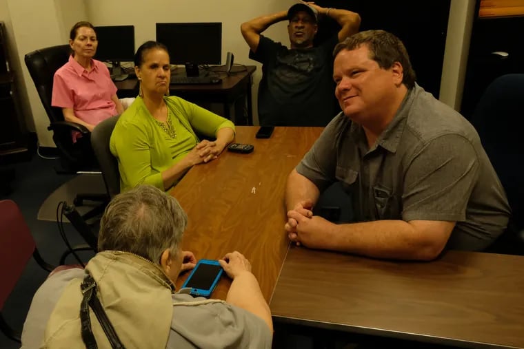 Andrew Godwin teaches a technology class at the Associated Services for the Blind and Visually Impaired in Center City, Philadelphia, Pa., on July 27, 2018.