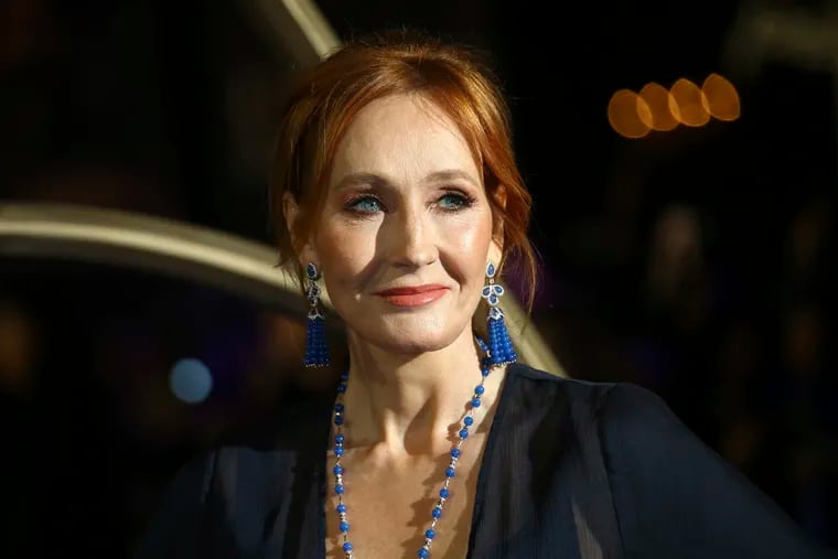 In this Nov. 13, 2018 file photo, author J.K. Rowling arrives at the premiere of the film "Fantastic Beasts: The Crimes of Grindelwald,"  in London.  Rowling is publishing a new story called “The Ickabog,” which is free to read online to help entertain children and families stuck at home during the coronavirus pandemic.