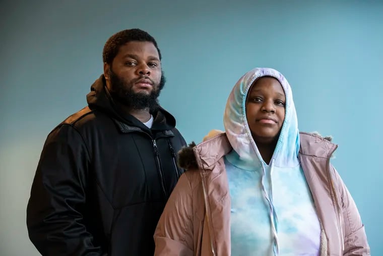 Charles Scott, 32, and Tyhara Woods, 30, and their three children lived in the lower unit of the Fairmount rowhouse that caught fire last week.