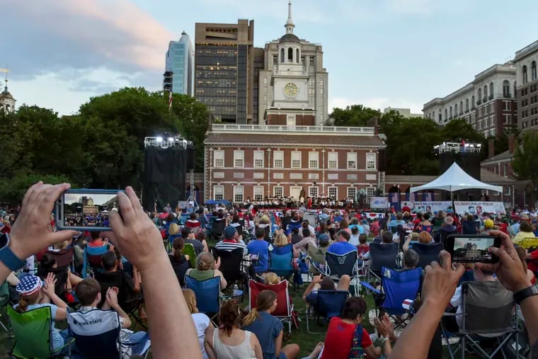 The Philly Pops performs their annual July 3rd concert at Independence Hall.