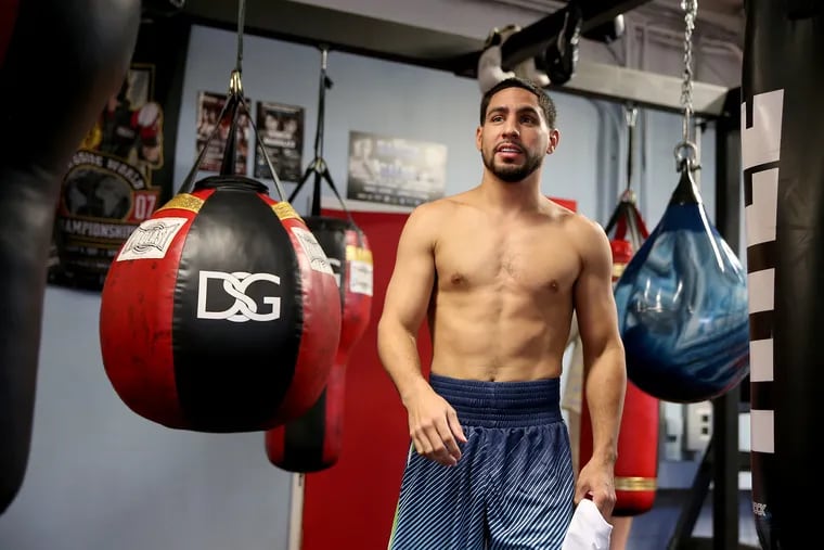 Danny Garcia prepares to train for his upcoming fight against Shawn Porter at DSG Boxing Gym in Philadelphia on Wednesday.
