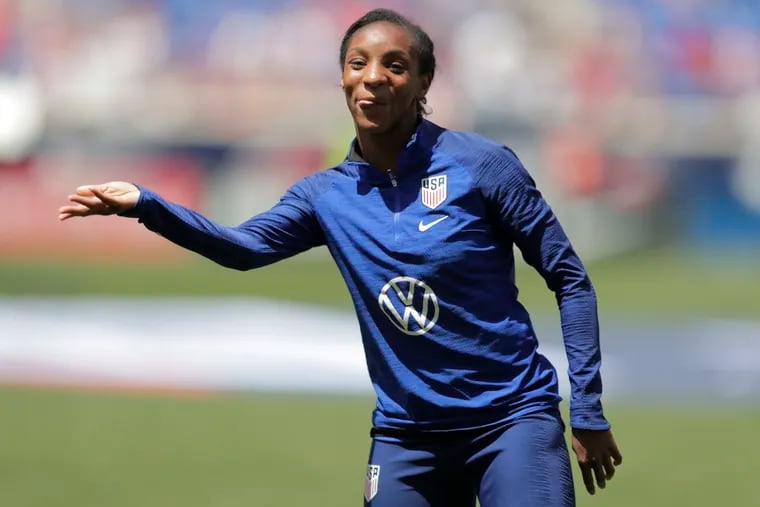 Crystal Dunn's versatility is valued by U.S. coach Jill Ellis, who has at times moved her up to a more attacking role late in games when subs are made.
