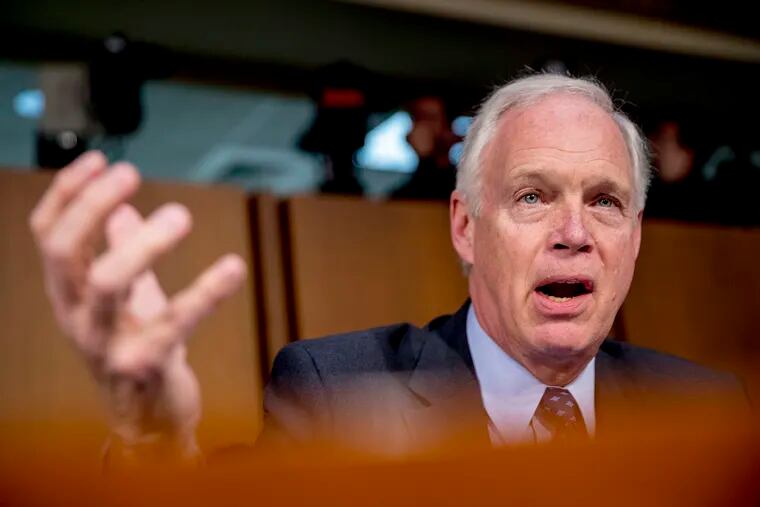 In this Oct. 29, 2019 file photo, Sen. Ron Johnson, R-Wis., appears on Capitol Hill in Washington.