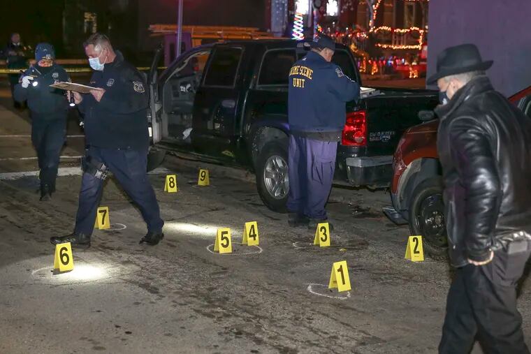 Philadelphia police work a homicide scene where a 40-year-old man was fatally shot multiple times in the 700 block of Dekalb street in Mantua. This was the 473rd homicide for 2020. Tuesday, December 15, 2020
