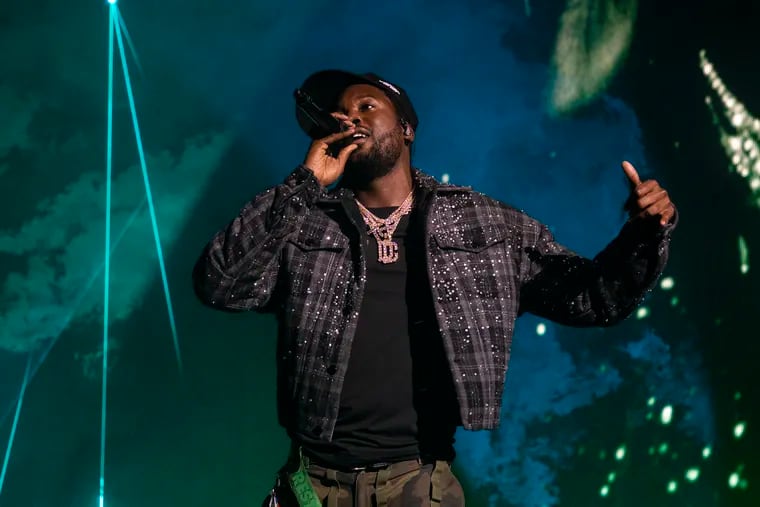 A freer-sounding Meek Mill performs at the BB&T Pavilion in Camden, N.J., on Friday, Sept. 13, where no bad luck was in sight.