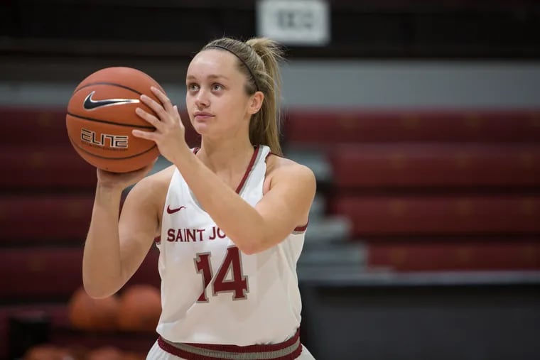 Sophomore guard Katie Jekot scored 11 points in Saint Joseph's season-opening over Columbia on Thursday. (Emily Cohen for The Inquirer)