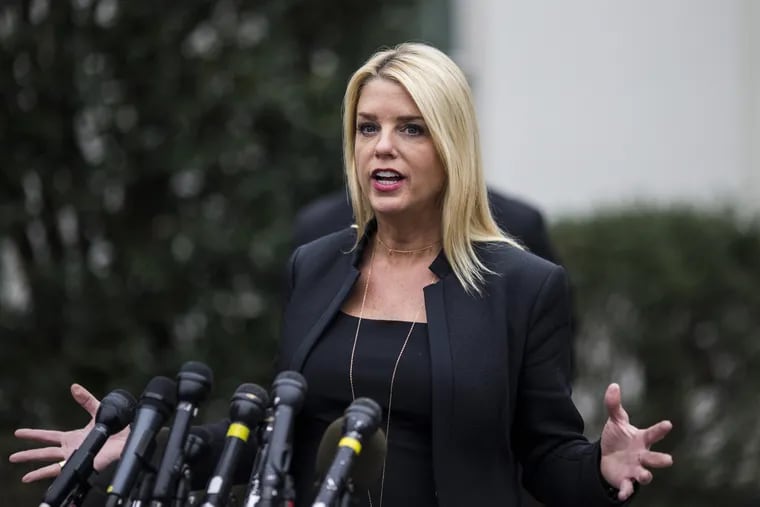 Pam Bondi, shown at the White House in February 2018, was an early supporter of Donald Trump's 2016 presidential campaign. Bondi belongs to the Women for Trump Coalition that launches this week.