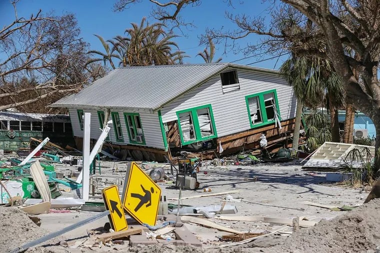 A home damaged by Hurricane Ian on Oct. 3. Out of the top 10 fastest-growing housing markets this year, half were on Florida’s west coast with Fort Myers holding the top spot.