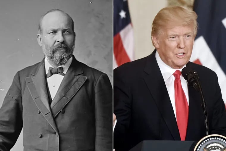 Questions of presidential succession go back even further than when James Garfield, left, died. The 25th amendment sought to clarify the situation, but some now say it could be used to remove President Trump, right, from office.