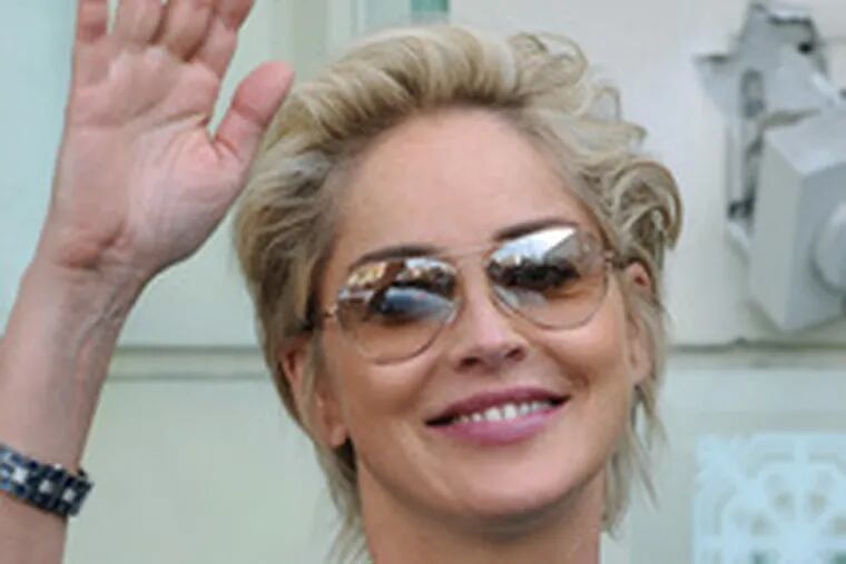 Sharon Stone after her news conference in Warsaw, Poland, where she spoke of the epiphany she had when she turned 50.