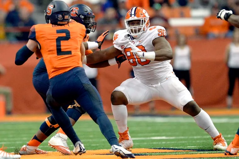 DraftKings is offering 16-1 odds on the Eagles taking Dexter Lawrence with their first pick at this week's draft. Lawrence sat out Clemson's playoff games after testing positive for PEDs, otherwise he might be a top-10 pick.