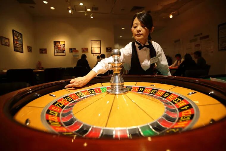 A dealer at Casino Venus, a mock casino in Tokyo operated by Japan Casino School and Bright Inc. to provide the gambling experience in a country that still bans casino gaming. A bill legalizing casinos will probably be submitted to the current session of Parliament, an official of the ruling Liberal Democratic Party said, fueling gains in gaming company shares.