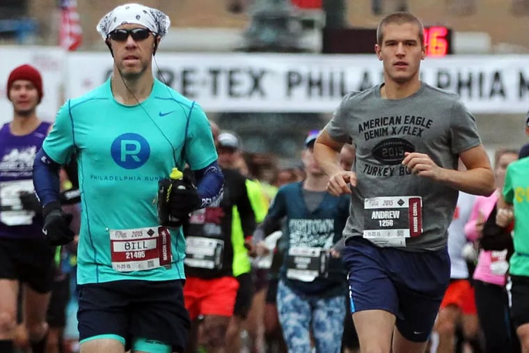 Philadelphia Marathon runners in the 2015 race.