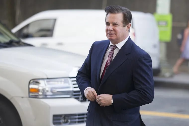 Paul Manafort, former campaign manager for Donald Trump, arrives at federal court in Washington on June 15, 2018.