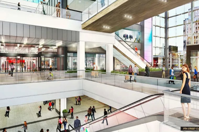 PREIT's plans for the Gallery include glass storefronts, to admit both shoppers and light, and new light-reflecting white tile, to brighten and recast the space. Glass railings and new escalators would add to the airy feel. To accomplish this would take two years. PREIT