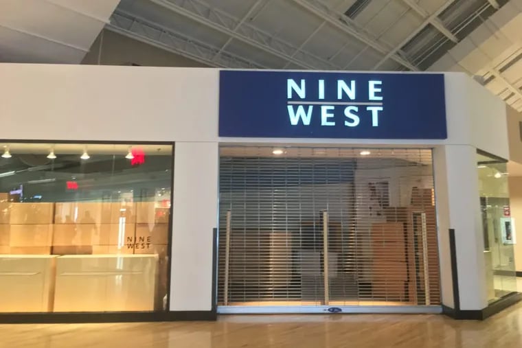 The Nine West store at Philadelphia Mills Mall closed two weeks ago, part of cost cutting by the owner. The shoe and accessories retailer is expected to file for Chapter 11 bankruptcy