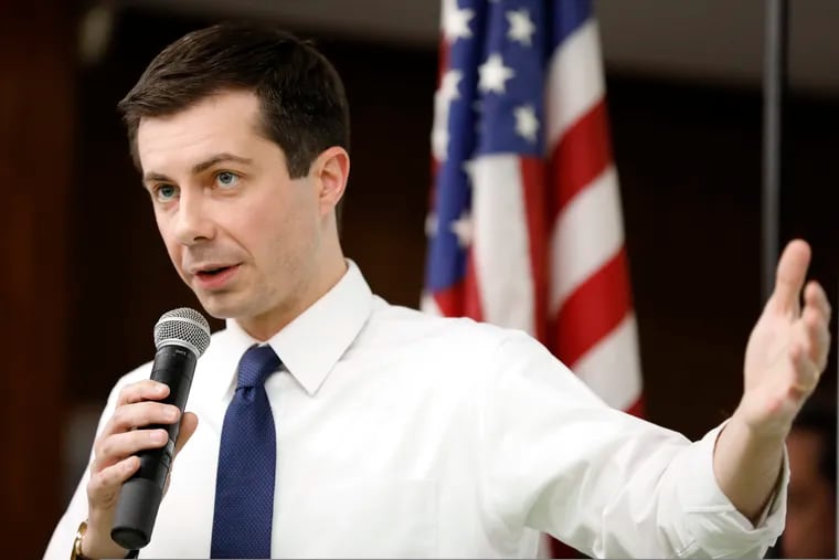 2020 Democratic presidential candidate South Bend Mayor Pete Buttigieg speaks during a town hall meeting, Tuesday, April 16, 2019, in Fort Dodge, Iowa.