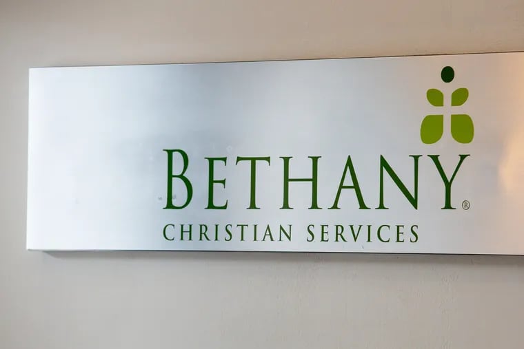 A sign for Bethany Christian Services on  Old York Road in Jenkintown.