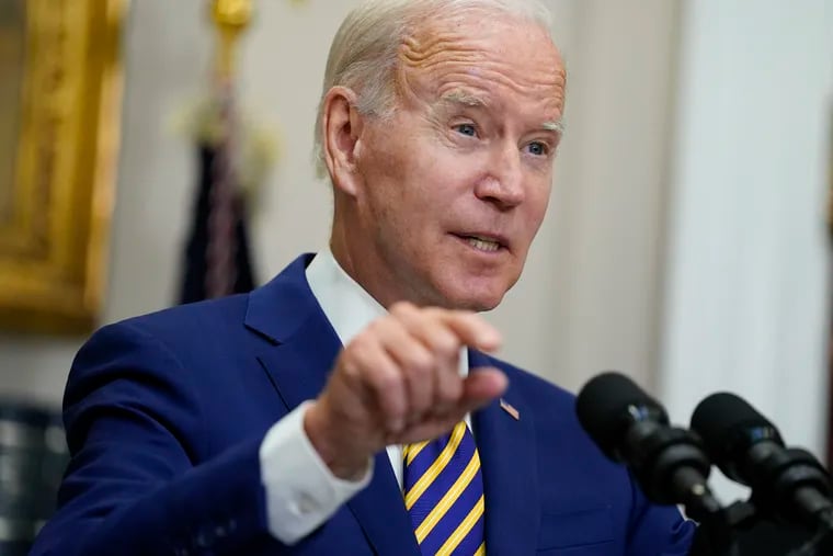 President Joe Biden speaks about student loan debt forgiveness at the White House on Wednesday.