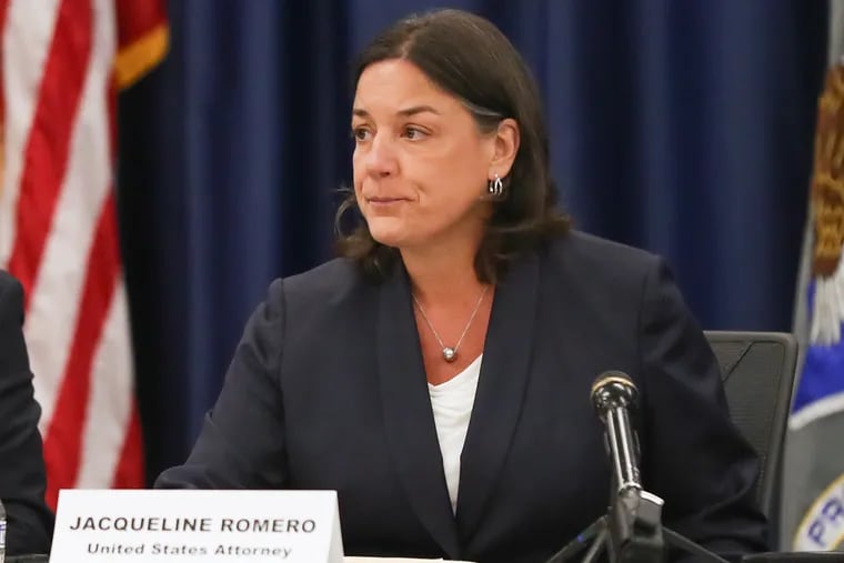 File photo of Jacqueline Romero, U.S. Attorney for the Eastern District of Pennsylvania, in Philadelphia on Thursday, June 23.