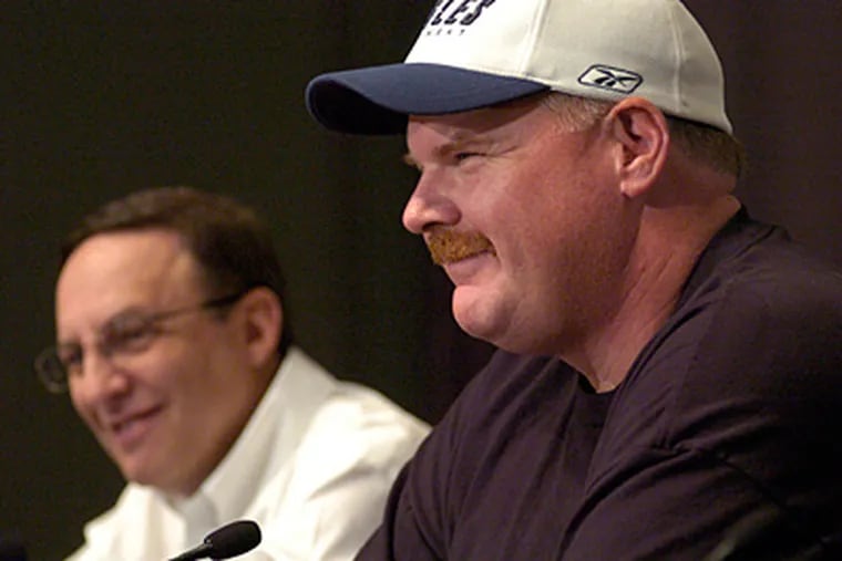 Joe Banner and Andy Reid have worked to make the Eagles a perennial contender. (DN photo/G.W. Miller III)