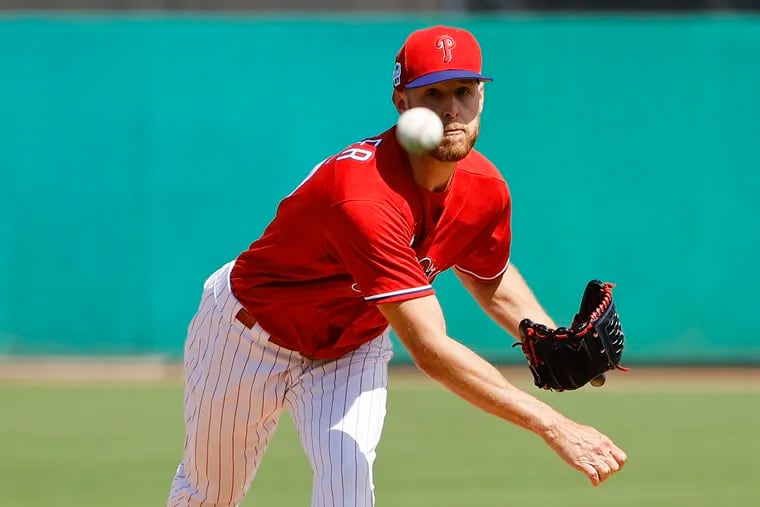 The Phillies' Zack Wheeler only needed 19 pitches to get through two innings against the Blue Jays on Tuesday.