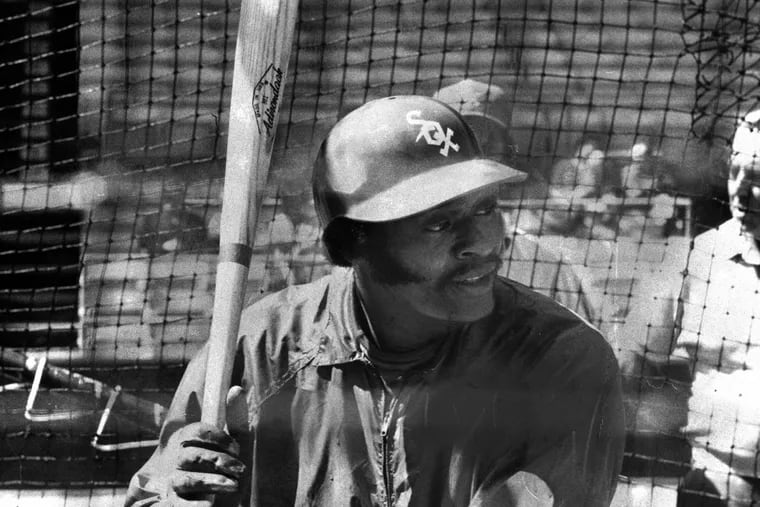 Dick Allen was a star for the Chicago White Sox, too. Here, he took batting practice in April 1972 at Comiskey Park in Chicago. His bat was one of the heaviest ever used.