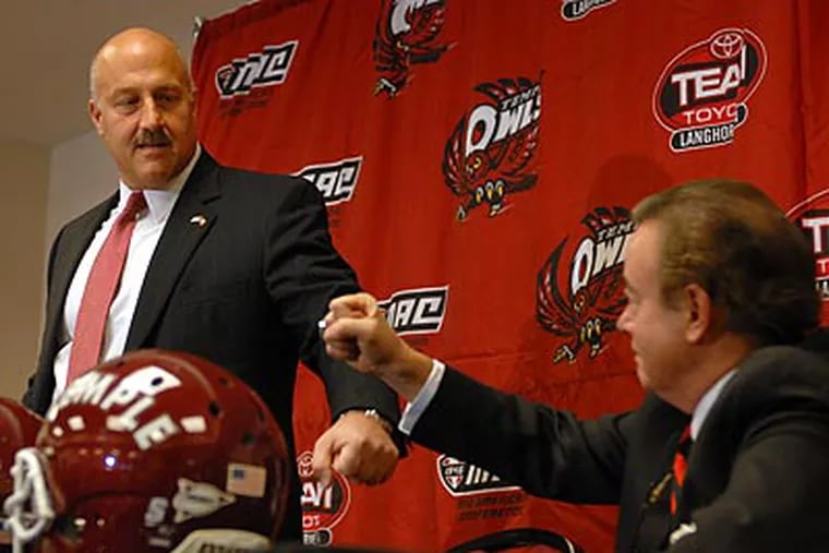 Steve Addazio landed his first recruit a day after being introduced as Temple's head coach. (Tom Gralish/Staff Photographer)
