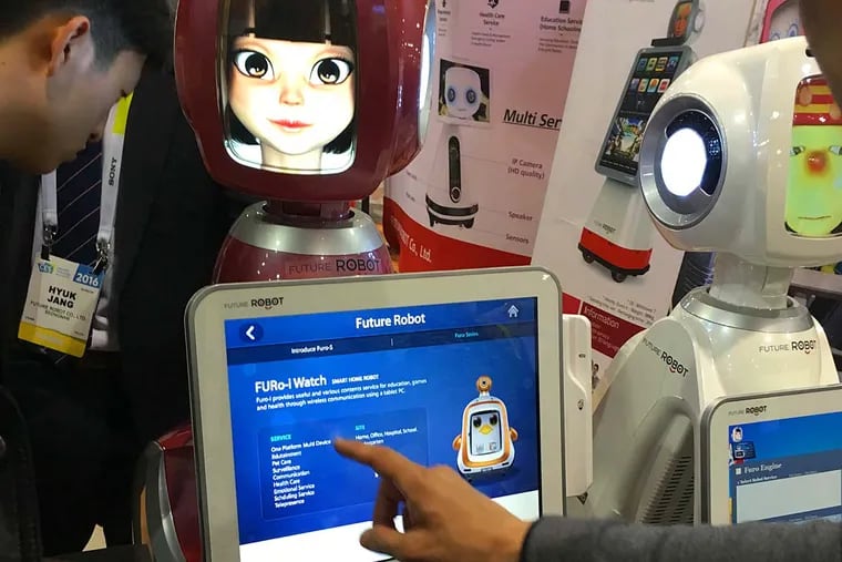 The Future Robot area was popular at the Consumer Electronics Show.