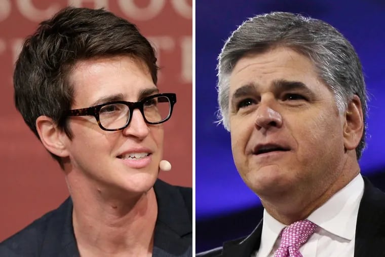 MSNBC host Rachel Maddow managed to top Fox News host Sean Hannity in the ratings in March, and was the only cable news host to grow ratings from last year.