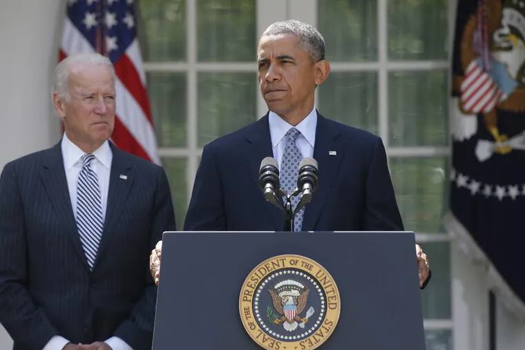 FILE - This June 30, 2014 file photo shows President Barack Obama as he stands with Vice President Joe Biden  during a news conference in the Rose Garden at the White House in Washington. President Obamaâ€™s request for billions of dollars to deal with tens of thousands of migrant children streaming across the border set off Democrats and Republicans. Lawmakers in both parties complained that the White House, six years in , still doesnâ€™t get it when it comes to working with Congress. (AP Photo/Charles Dharapak, File)