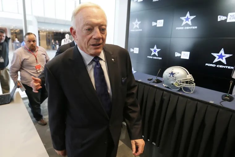 Dallas Cowboys owner Jerry Jones at the team’s football headquarters in Frisco, Texas, Friday, April 28, 2017.