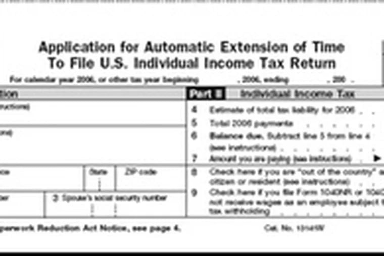 Here's the form to get more time to file an individual tax return.
