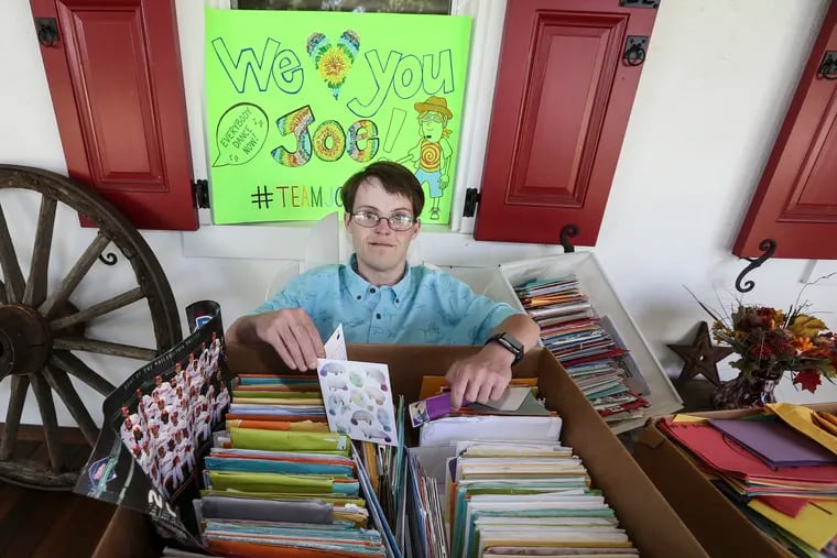 Joe Eitl, 37, needs a new heart and liver. While he awaits a transplant, his mom and others have have been posting about his journey on social media. It has resulted in tens of thousands of letters, cards and packages of support for Joe, arriving by mail to his Skippack home.